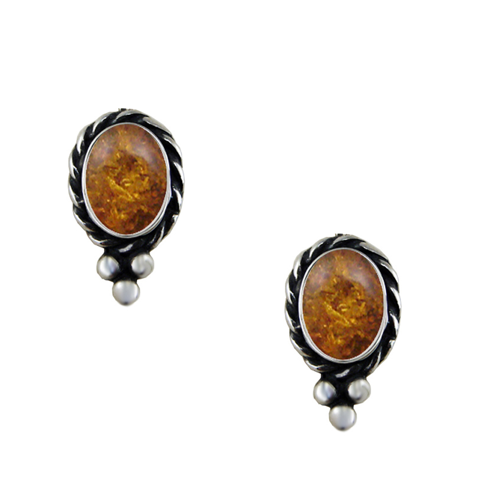 Sterling Silver Little Amber Post Stud Earrings